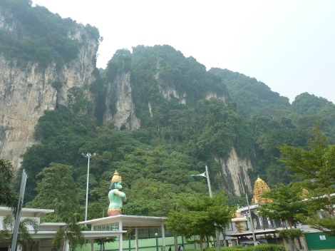Here is the view of the outside of the caves from the train station.